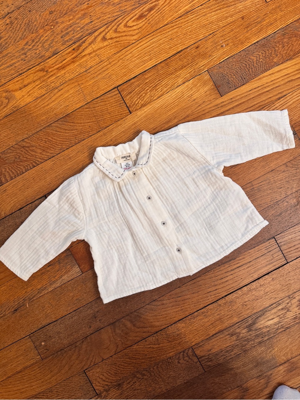 Zara Cream Button-Front Baby Shirt